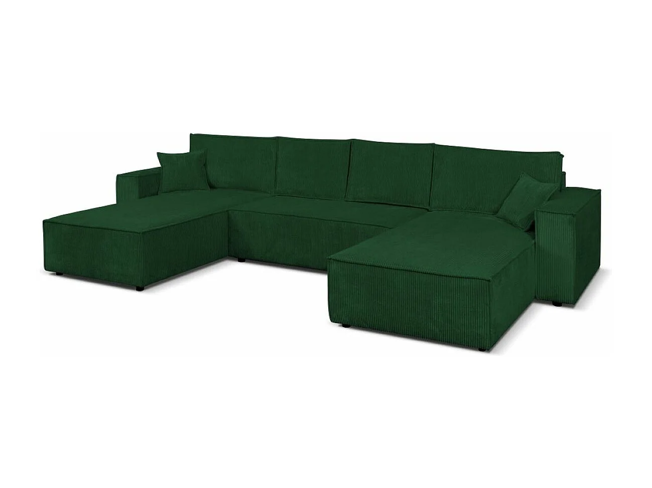 Ecksofa Passio U-Form mit Schlaffunktion und Bettkasten 366 cm Wohnlandschaft Sofa, grün