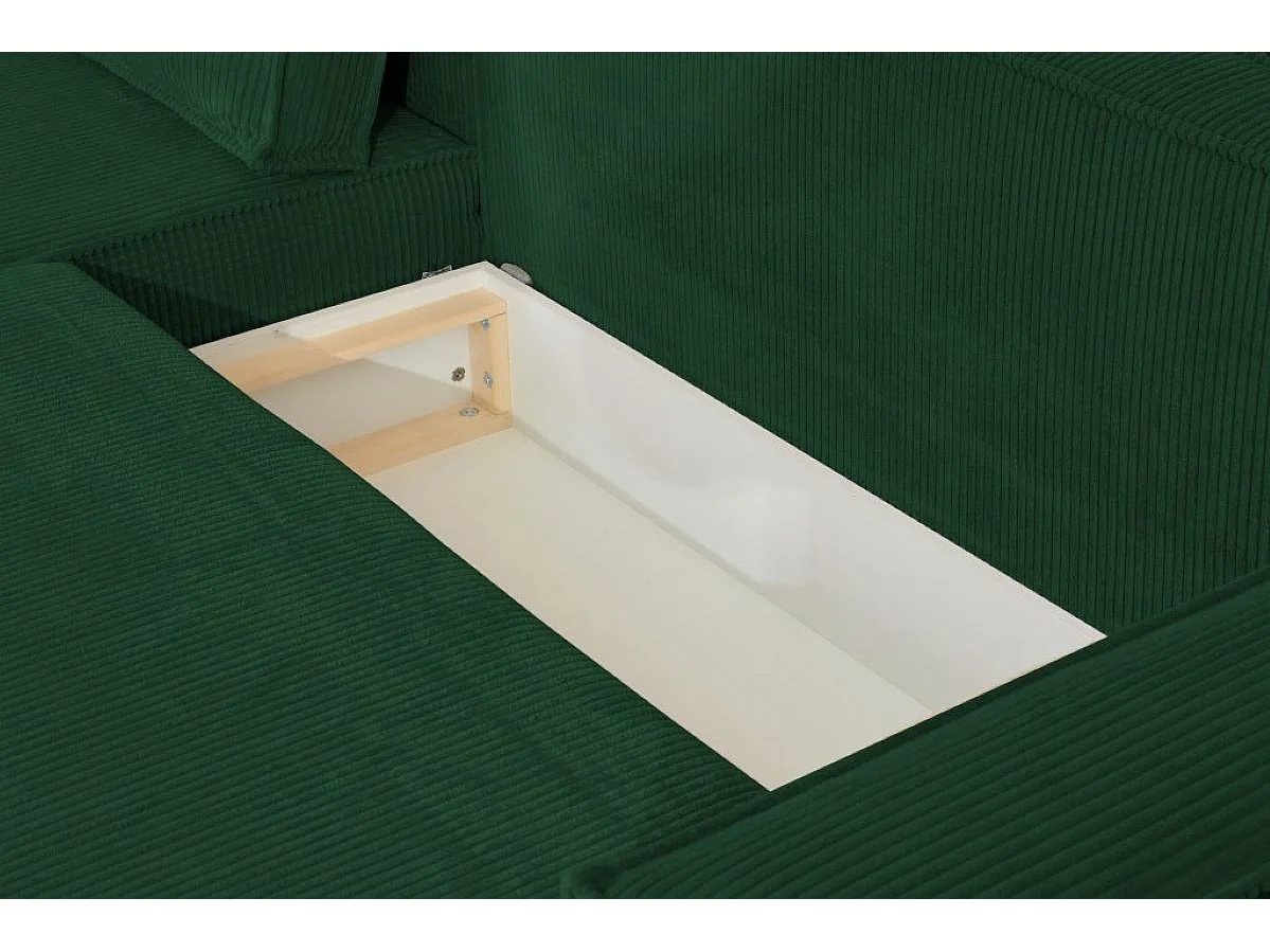 Ecksofa Passio U-Form mit Schlaffunktion und Bettkasten 366 cm Wohnlandschaft Sofa, grün