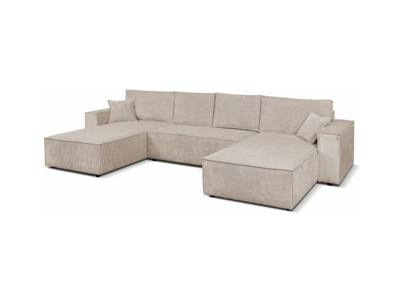 Ecksofa Camel U-Form Bettkasten  390 cm Schlaffläche 340 x 135 cm Sofa XXL, cappuccino