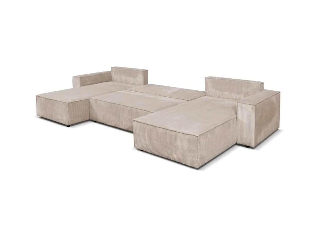 Ecksofa Camel U-Form Bettkasten  390 cm Schlaffläche 340 x 135 cm Sofa XXL, cappuccino