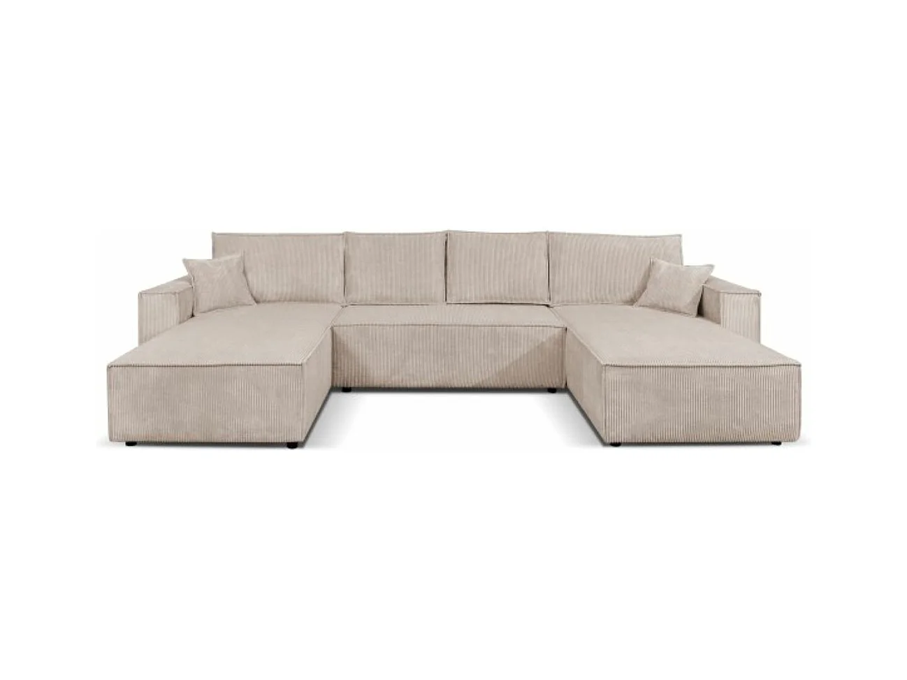 Ecksofa Camel U-Form Bettkasten  390 cm Schlaffläche 340 x 135 cm Sofa XXL, cappuccino