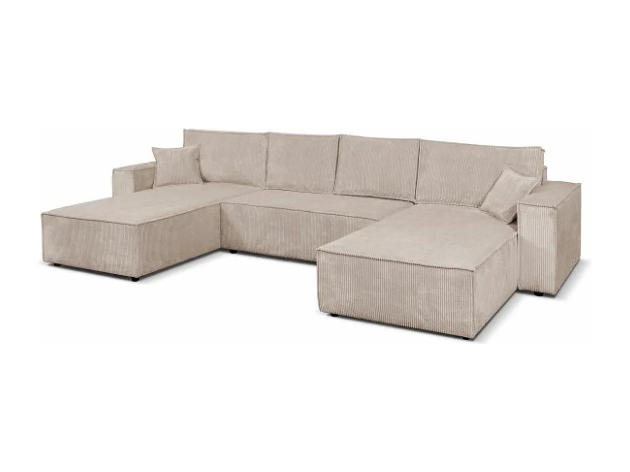 Ecksofa Camel U-Form Bettkasten  390 cm Schlaffläche 340 x 135 cm Sofa XXL, cappuccino