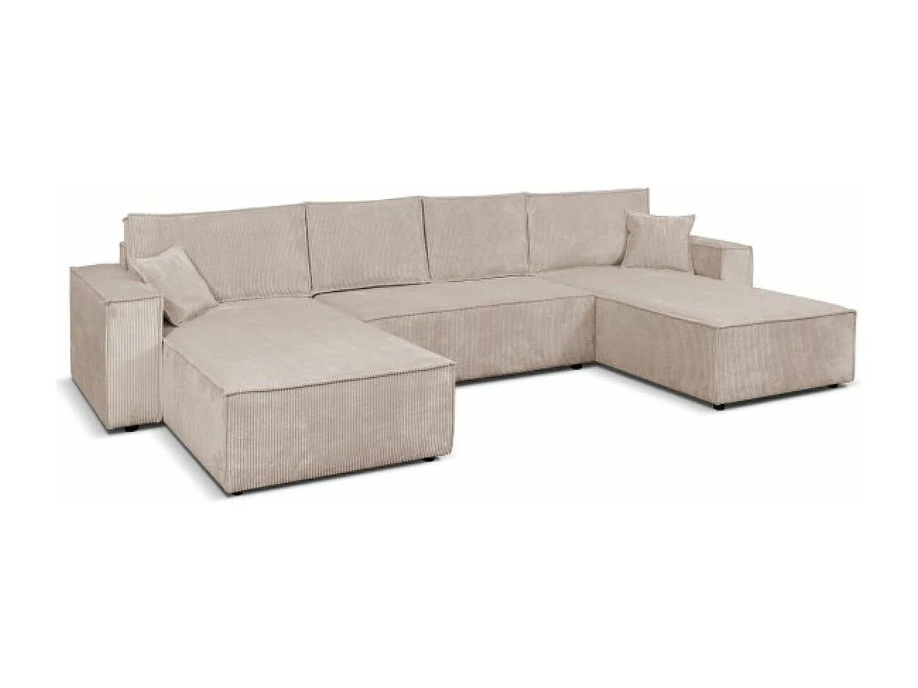Ecksofa Camel U-Form Bettkasten  390 cm Schlaffläche 340 x 135 cm Sofa XXL, cappuccino
