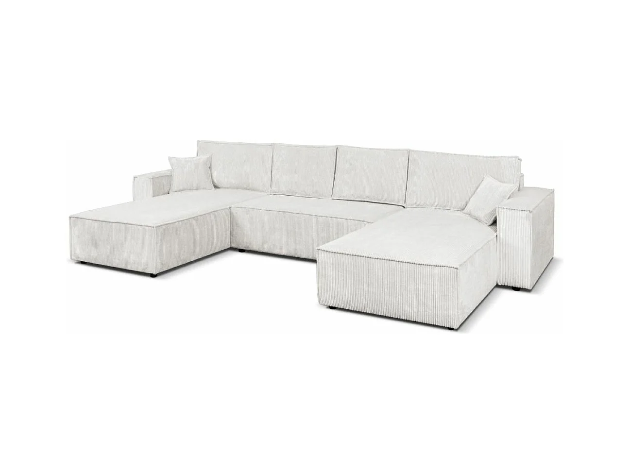 Ecksofa Passio U-Form mit Schlaffunktion und Bettkasten 366 cm Wohnlandschaft Schlafcouch Sofa, beige