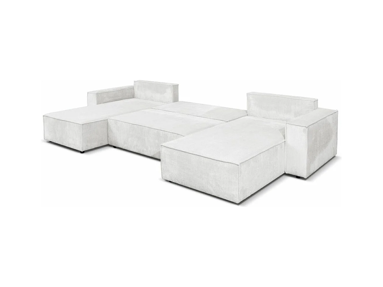 Ecksofa Passio U-Form mit Schlaffunktion und Bettkasten 366 cm Wohnlandschaft Schlafcouch Sofa, beige