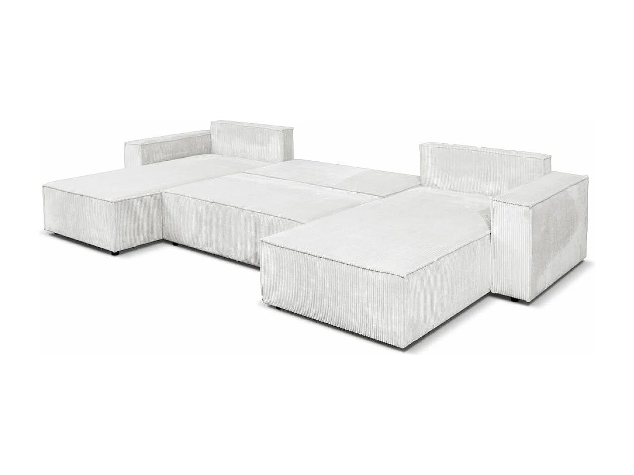 Ecksofa Passio U-Form mit Schlaffunktion und Bettkasten 366 cm Wohnlandschaft Schlafcouch Sofa, beige