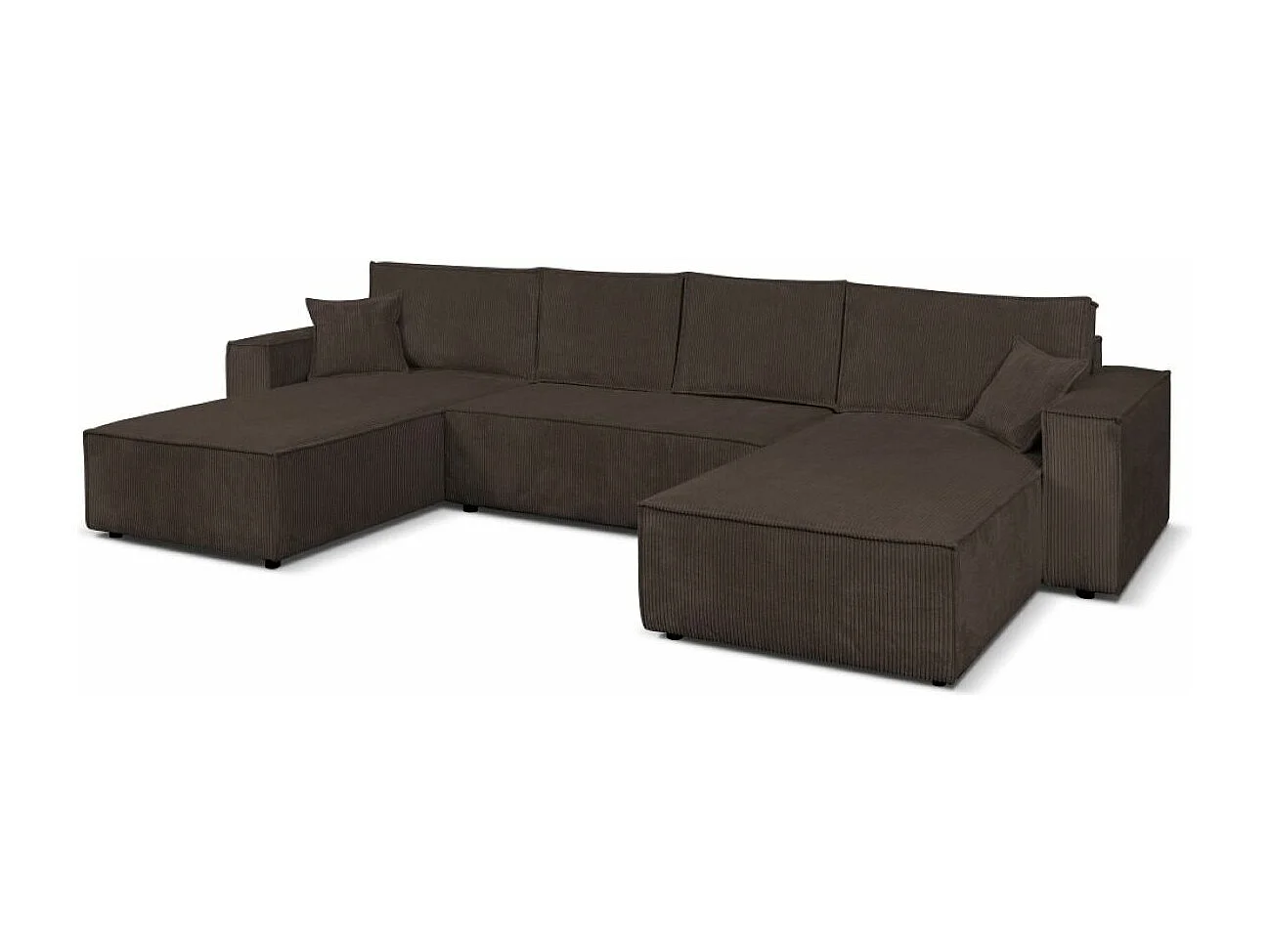 Ecksofa Passio U-Form mit Schlaffunktion und Bettkasten 366 cm Wohnlandschaft Schlafcouch Sofa, braun