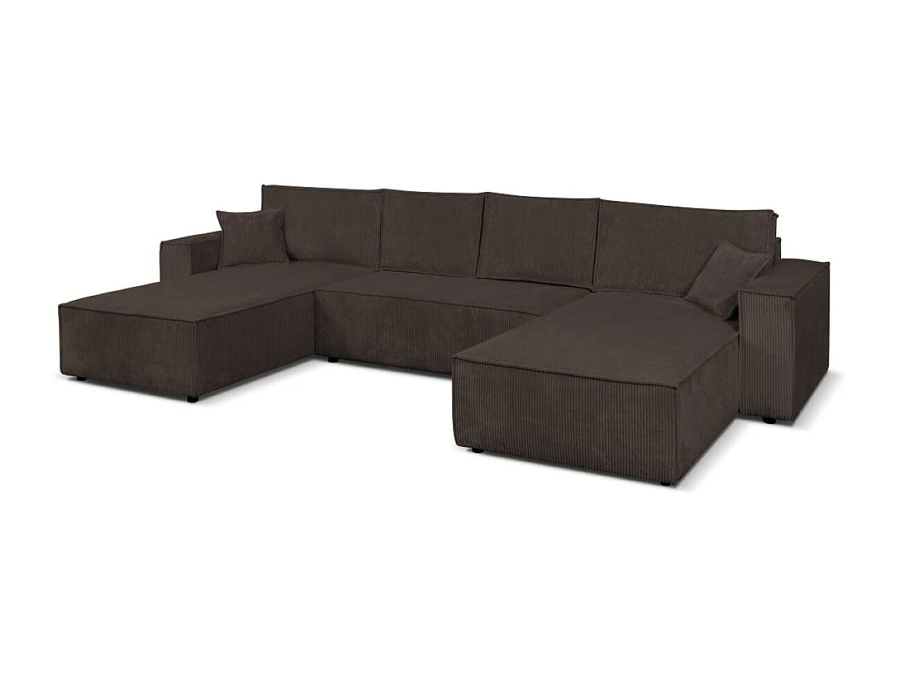 Ecksofa Passio U-Form mit Schlaffunktion und Bettkasten 366 cm Wohnlandschaft Schlafcouch Sofa, braun