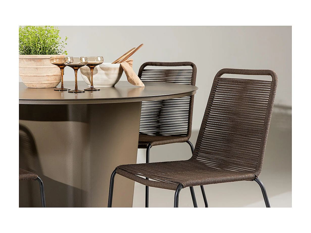 SantaFeLindos Gartenset 1 Esstisch, 4 Stühle braun.