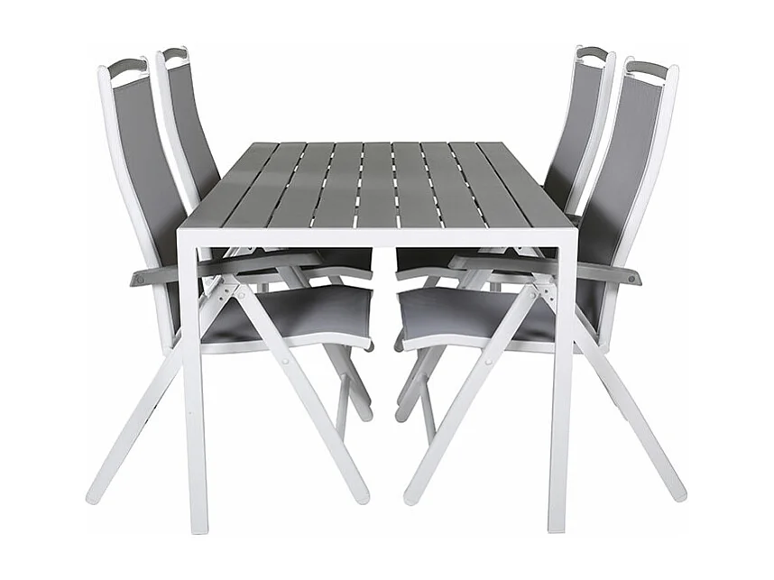 BreakAlbany ensemble de jardin 1 table à manger, 4 chaises grises.