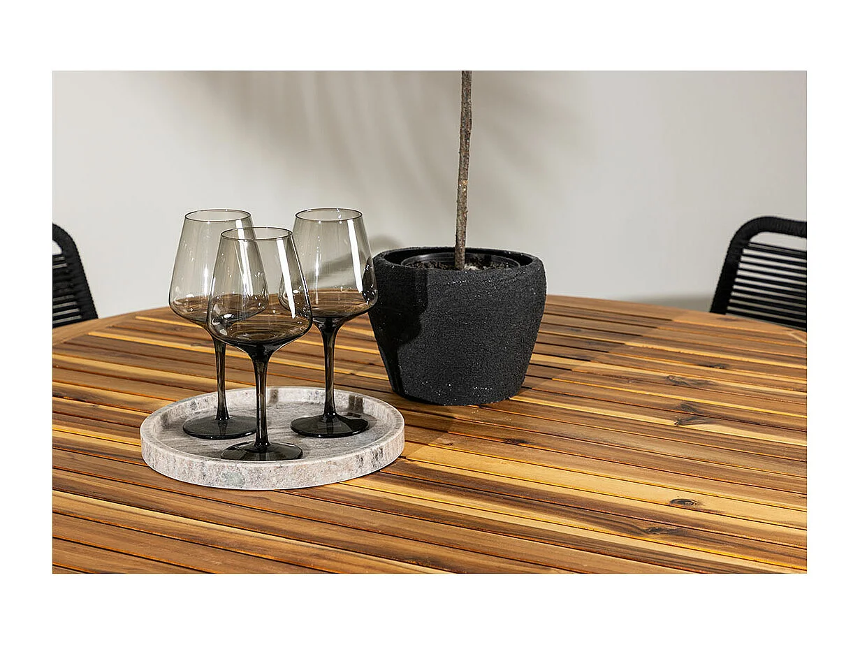 LumpurLindos ensemble de jardin 1 table à manger, 4 chaises naturelles.