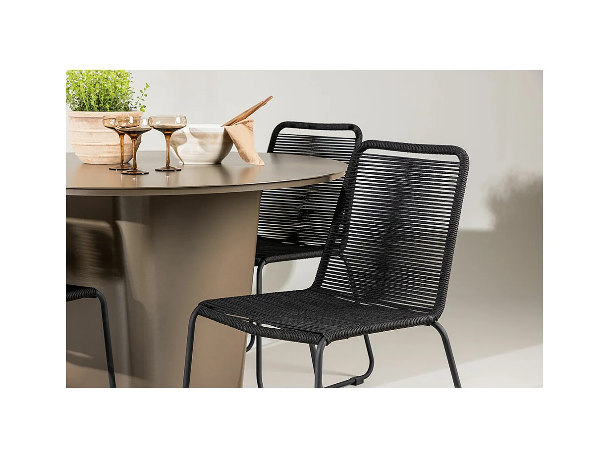 SantaFeLindos tuinmeubelset 1 eettafel, 4 stoelen bruin.