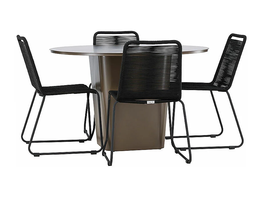 SantaFeLindos Gartenset 1 Esstisch, 4 Stühle braun.