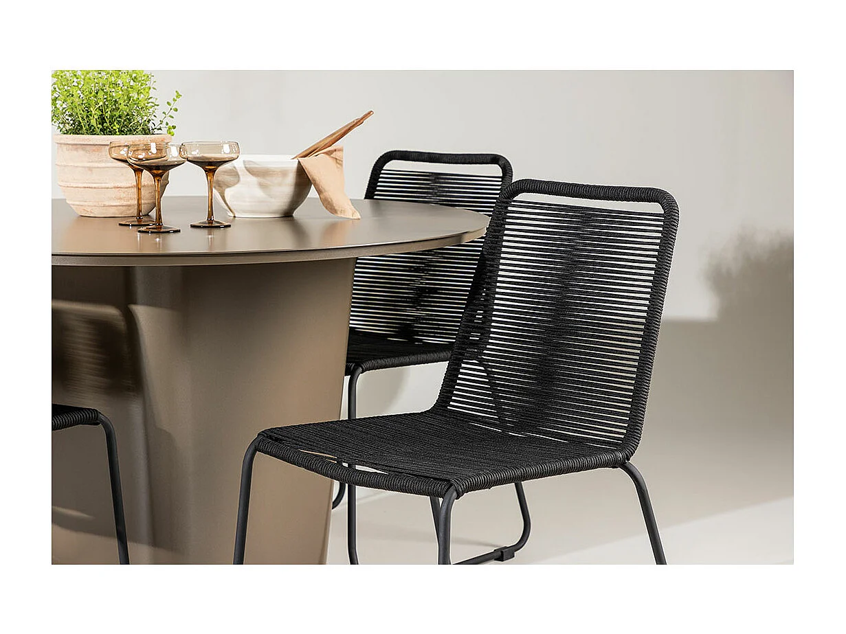 SantaFeLindos Gartenset 1 Esstisch, 4 Stühle braun.