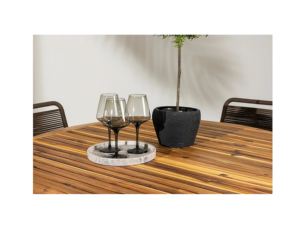 LumpurLindos ensemble de jardin 1 table à manger, 4 chaises naturelles.