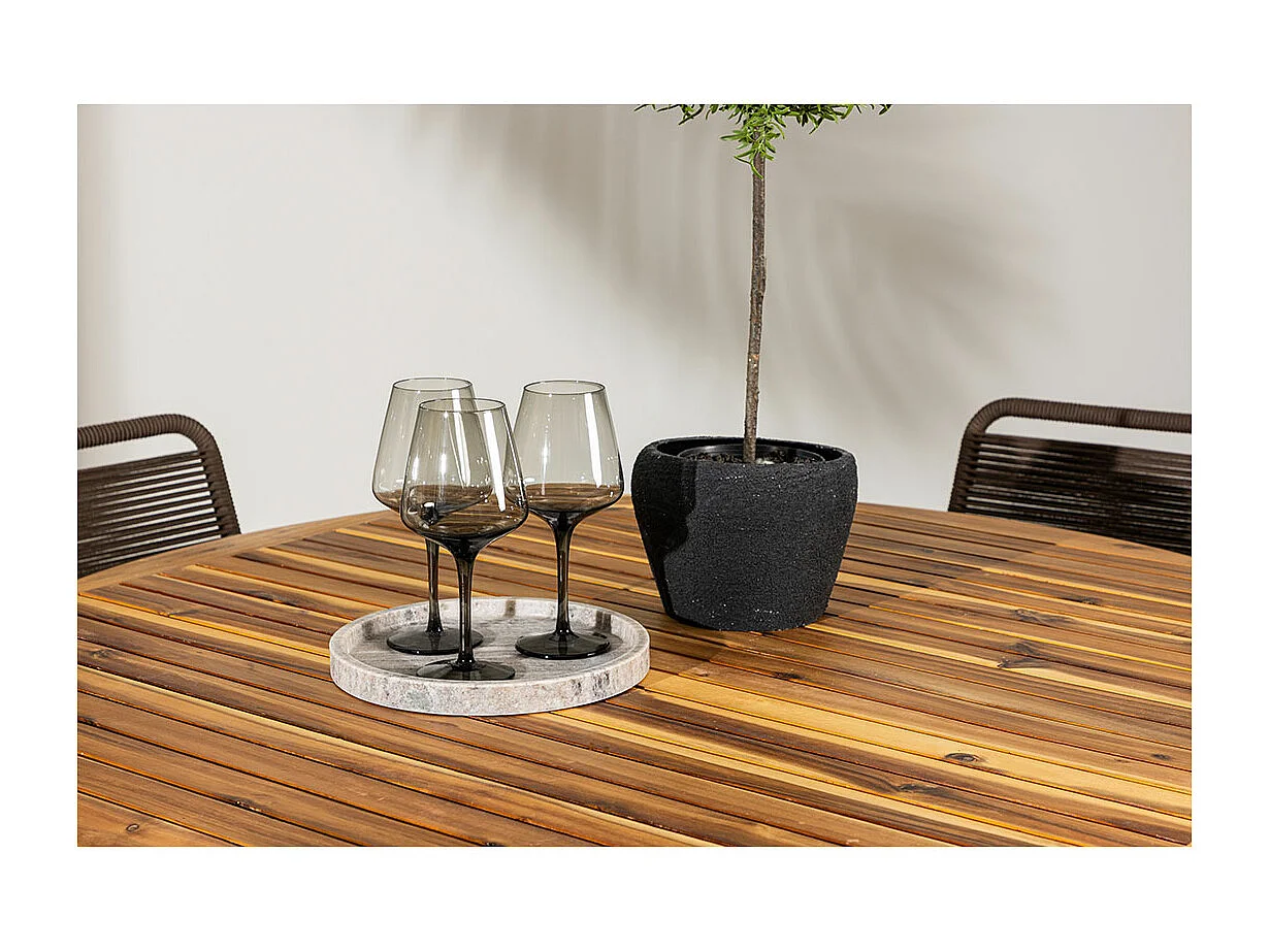 LumpurLindos ensemble de jardin 1 table à manger, 4 chaises naturelles.