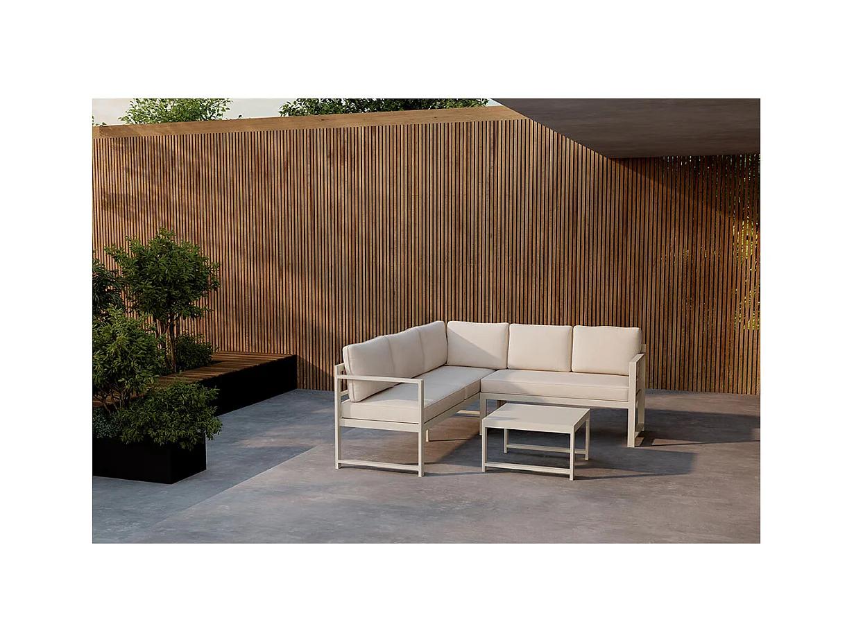 Salon d'Angle de Jardin "Salvador" 190cm Beige