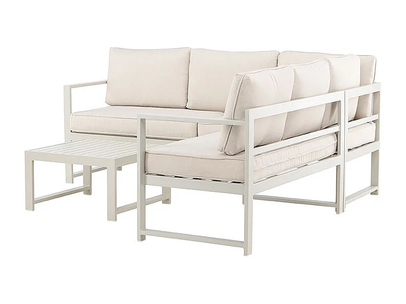 Salvador 1 Ecksofa, 1 Couchtisch beige.
