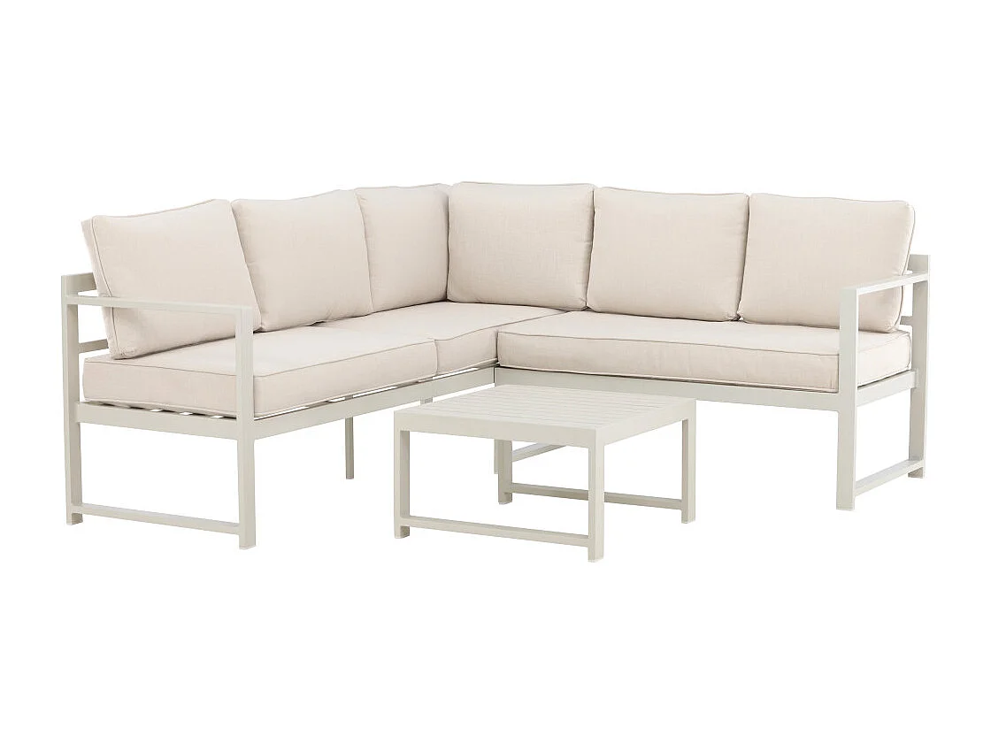 Salvador 1 hoekbank, 1 salontafel beige.