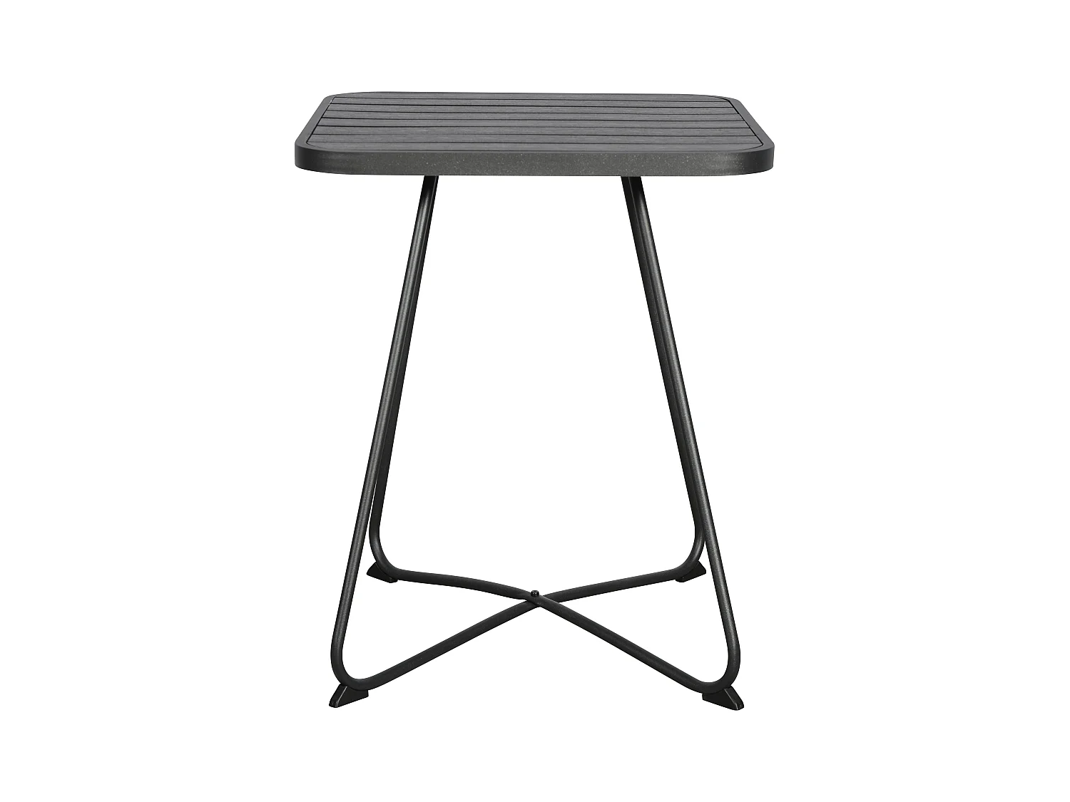 Annie Table basse pour balcon et terrasse, Ø58 cm, noir/noir.
