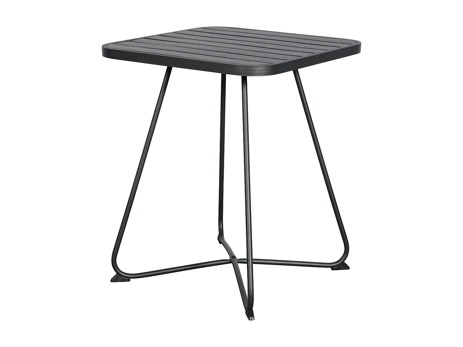 Annie Table basse pour balcon et terrasse, Ø58 cm, noir/noir.