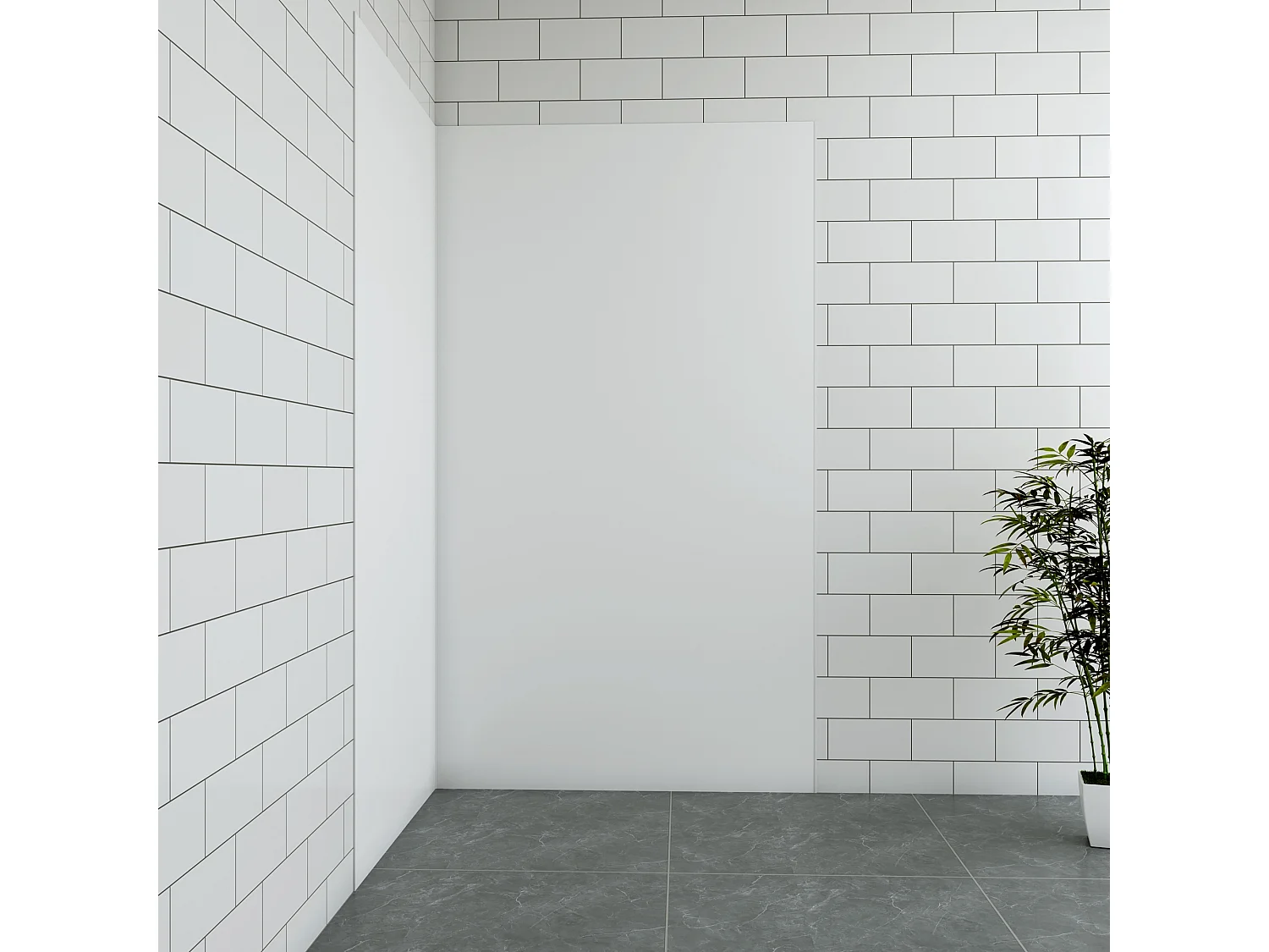 Aica B:100xL:90xH:210cm mat wit aluminium composiet platen , 3 mm dik-Set van 2 douchewandpanelen inclusief profielen-Wandpanelen