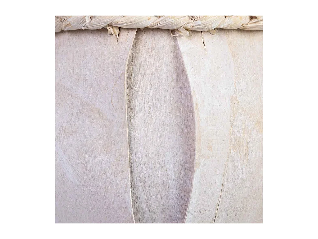 Cesto redondo em madeira branca 16x16x15h cm