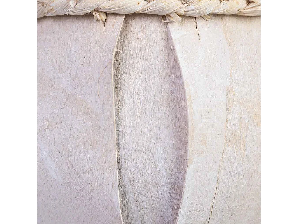 Cesto redondo em madeira branca 16x16x15h cm