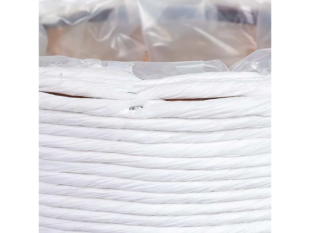 Cesta redonda em vime branca 18x18x11h cm