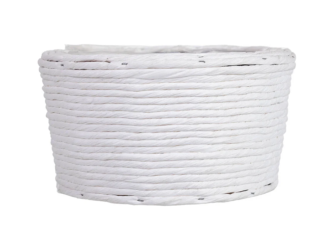 Panier rond en osier blanc 18x18x11h cm