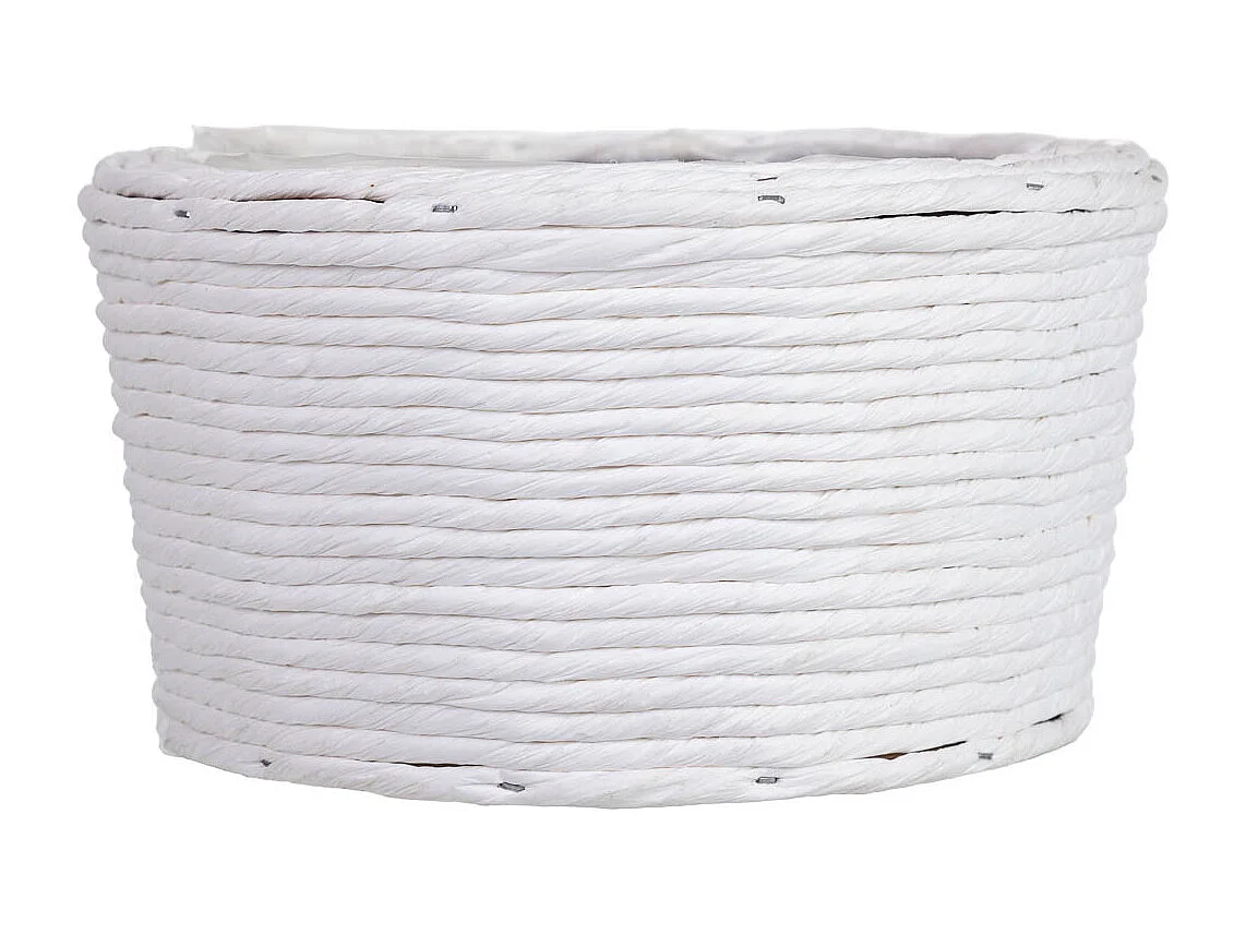 Cesta redonda em vime branca 18x18x11h cm