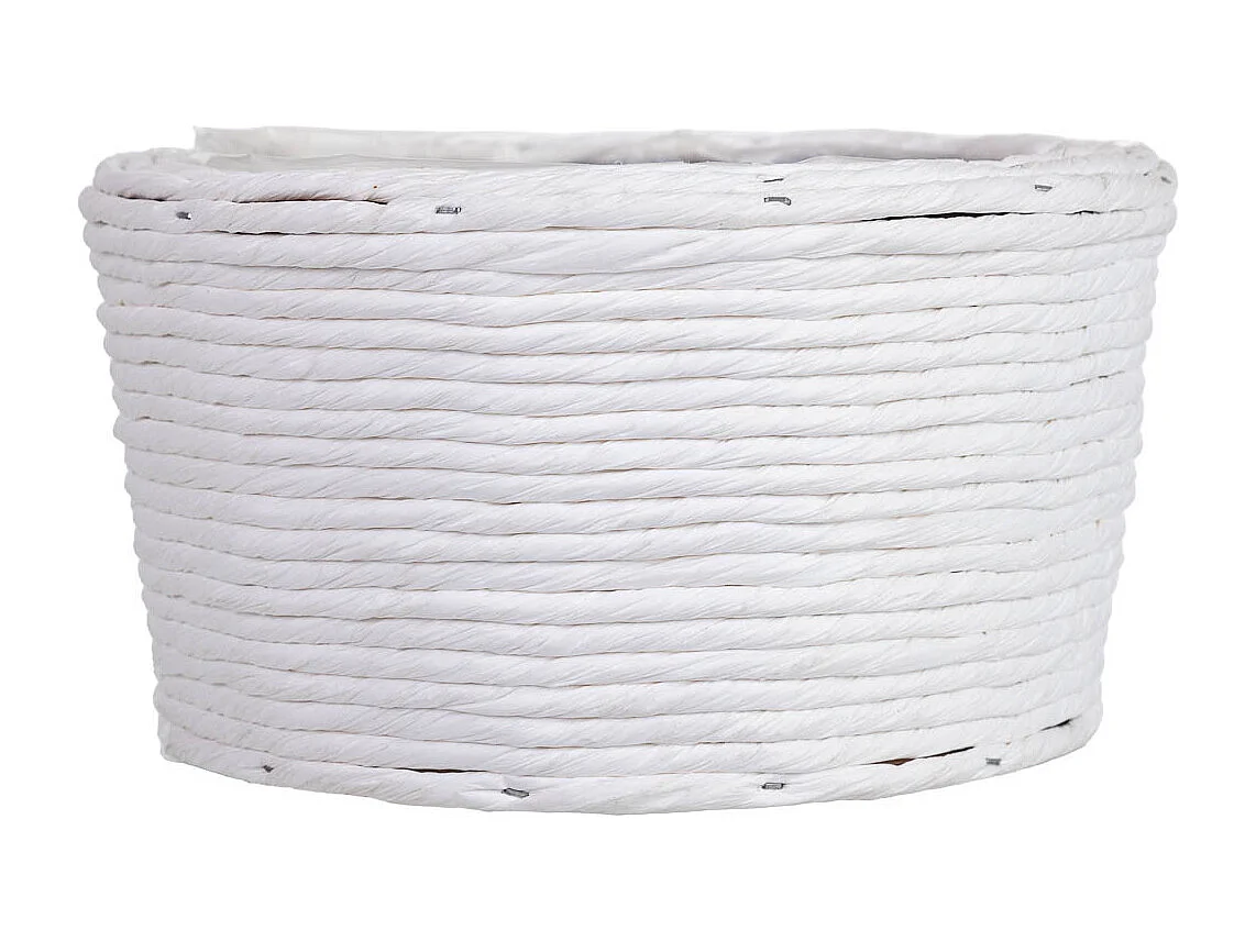 Panier rond en osier blanc 18x18x11h cm