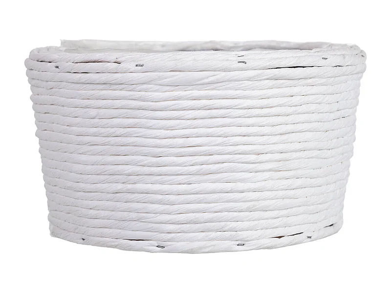 Cesta redonda em vime branca 18x18x11h cm
