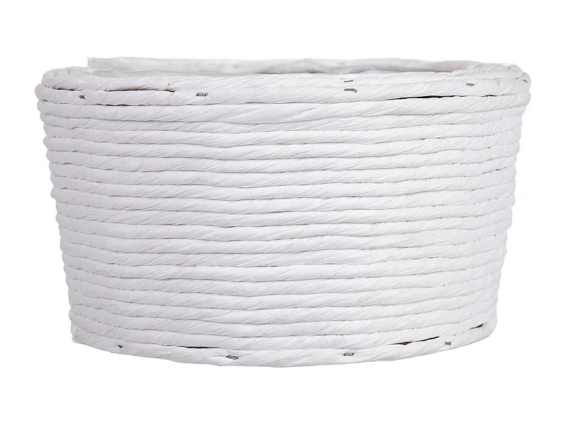Cesta redonda em vime branca 23x23x12h cm
