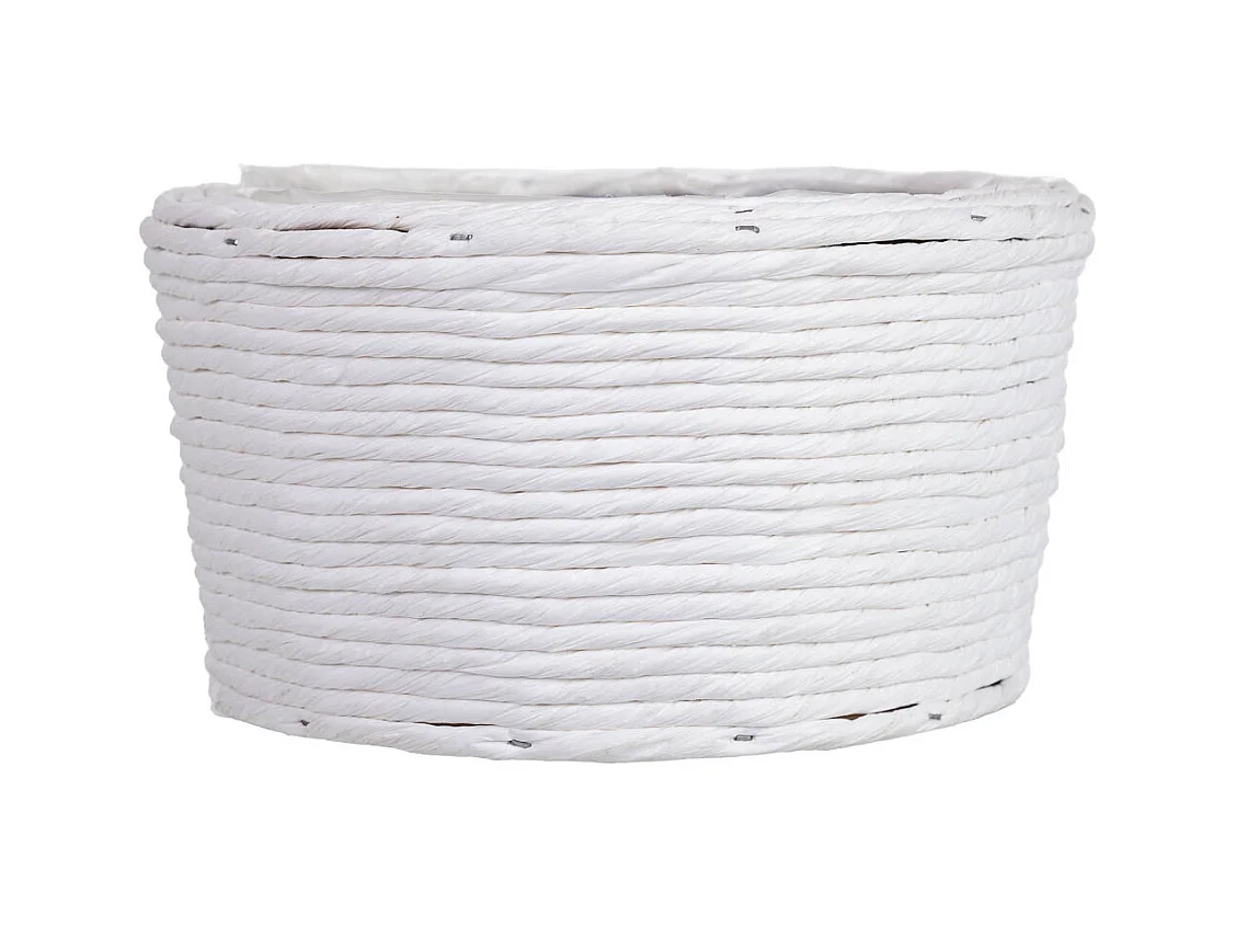 Cesta redonda em vime branca 23x23x12h cm