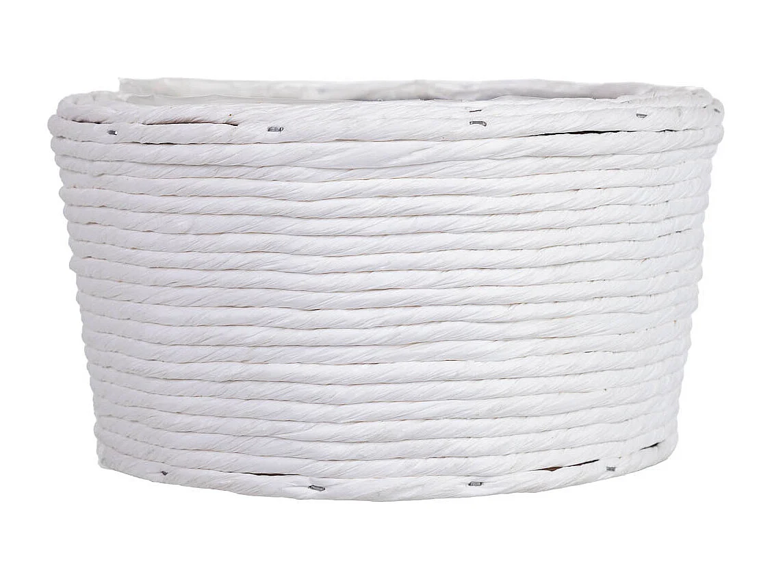 Cesta redonda em vime branca 23x23x12h cm
