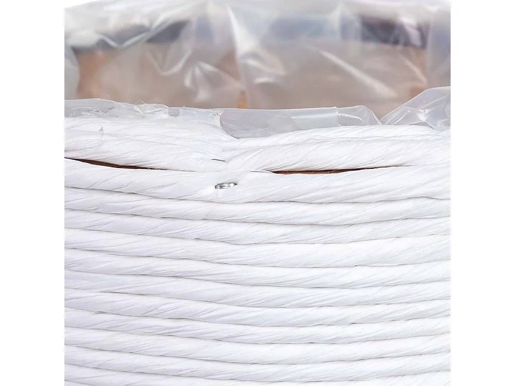 Cesta redonda em vime branca 23x23x12h cm