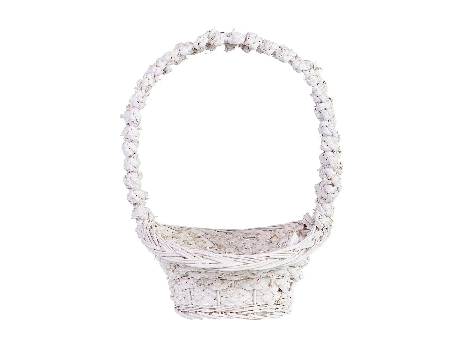 Cesto in vimini bianco 38x31x13/16/43h cm