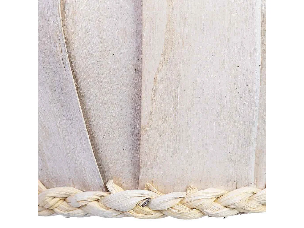 Cesto redondo de madera blanco 24x24x19h cm