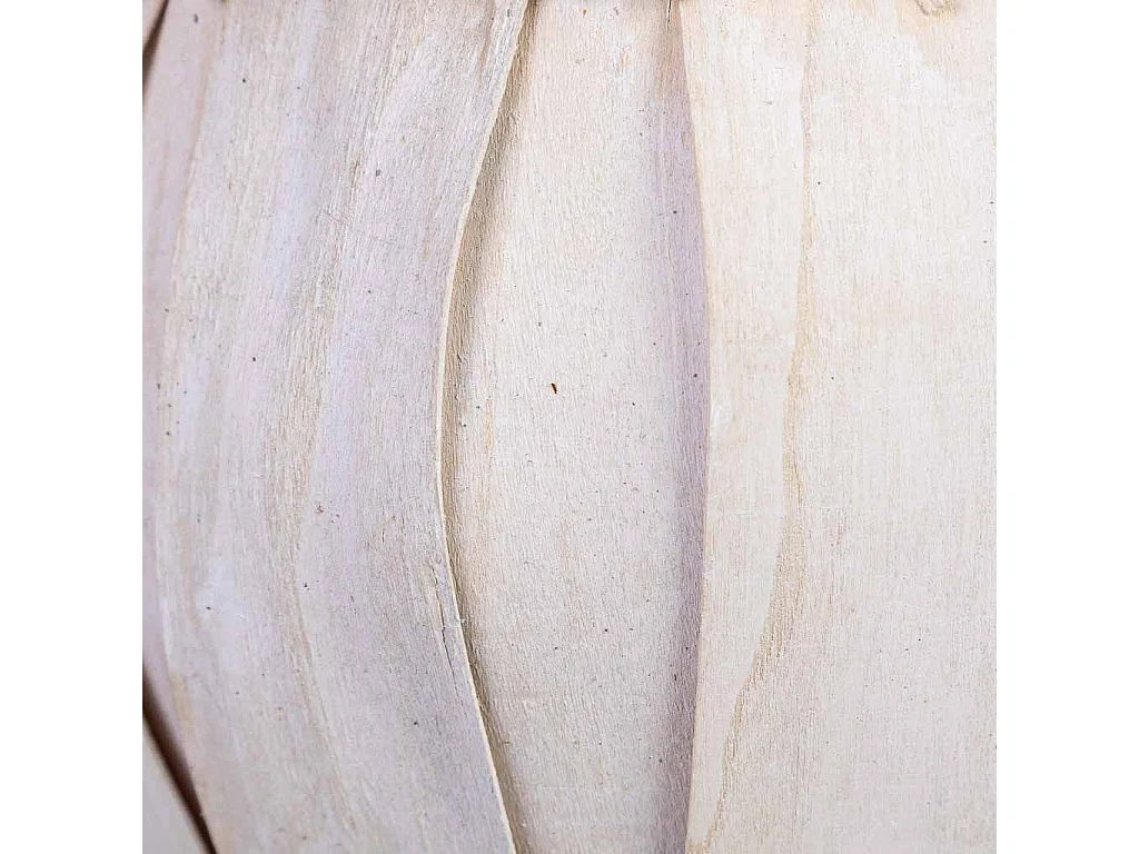 Cesto redondo de madera blanco 24x24x19h cm