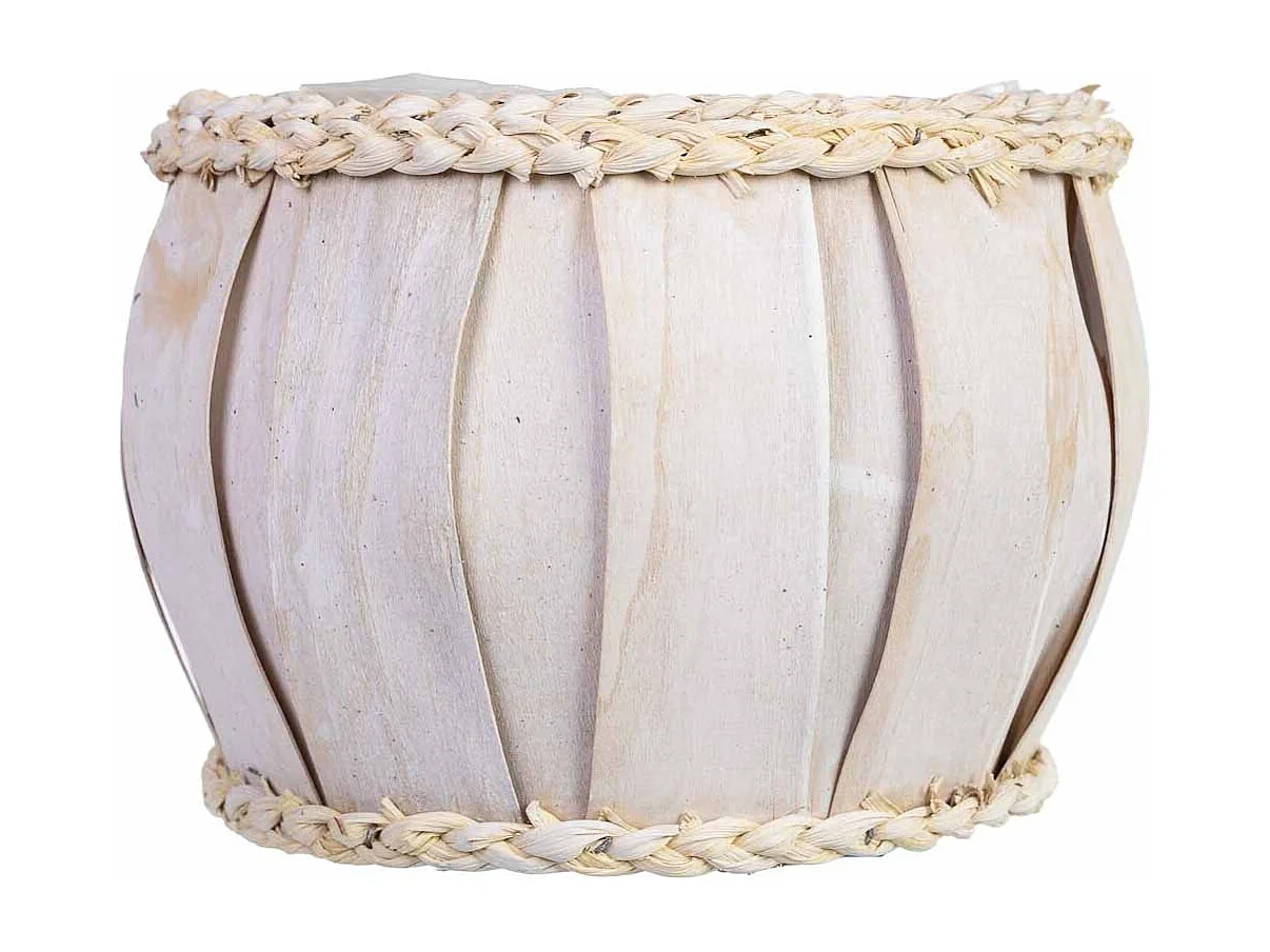 Cesto tondo in legno bianco 24x24x19h cm