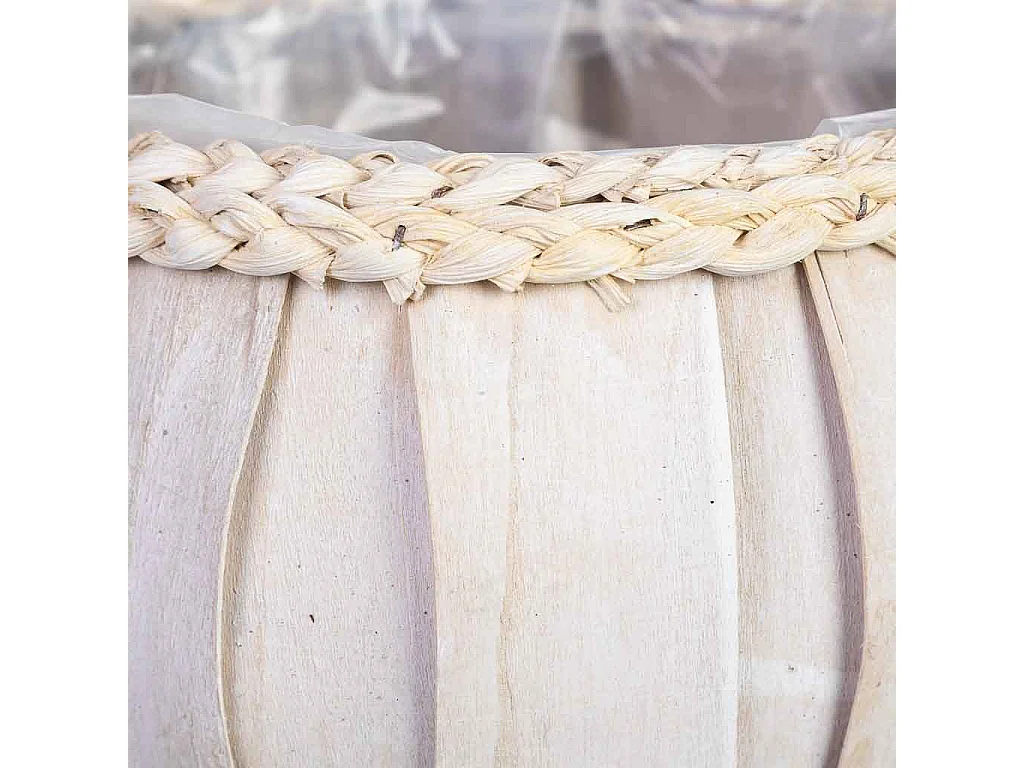 Cesto tondo in legno bianco 24x24x19h cm