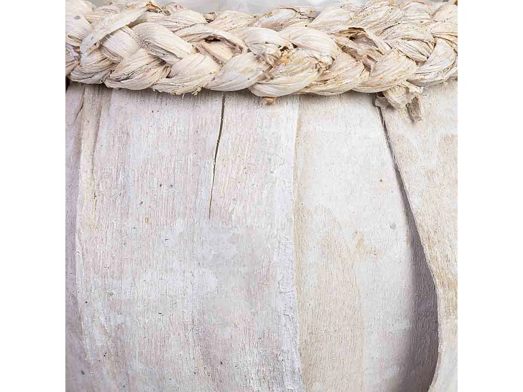 Cesto tondo in legno bianco 13x13x12h cm