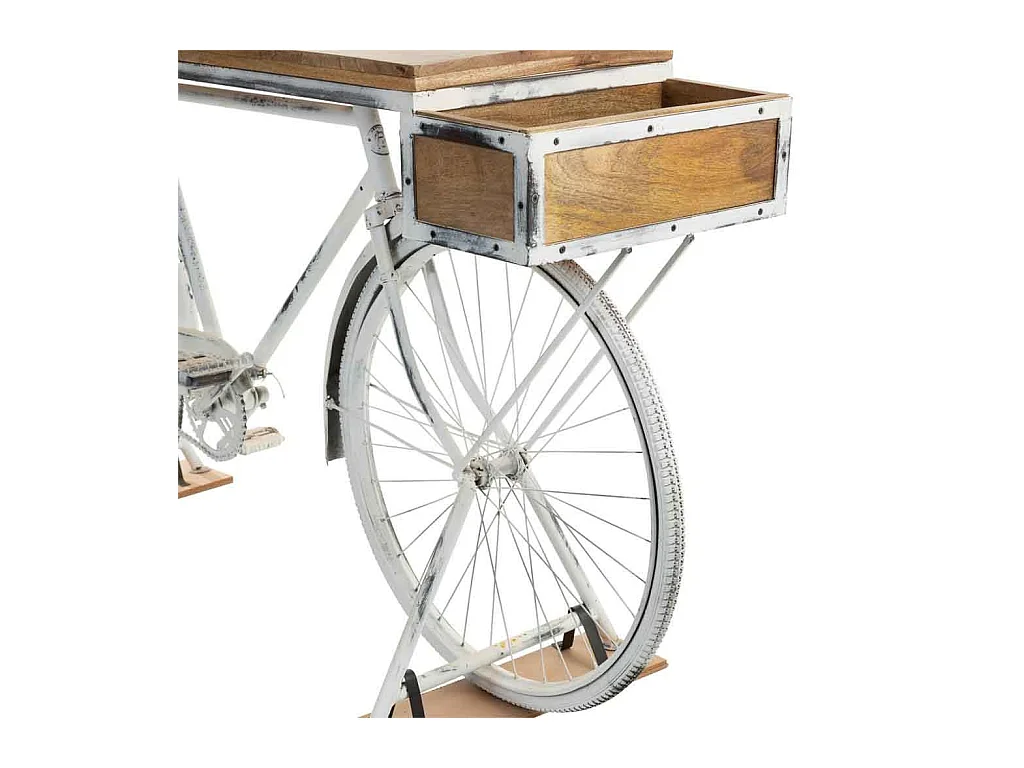 Mobile da ingresso in legno bianco e metallo 198x50x90h