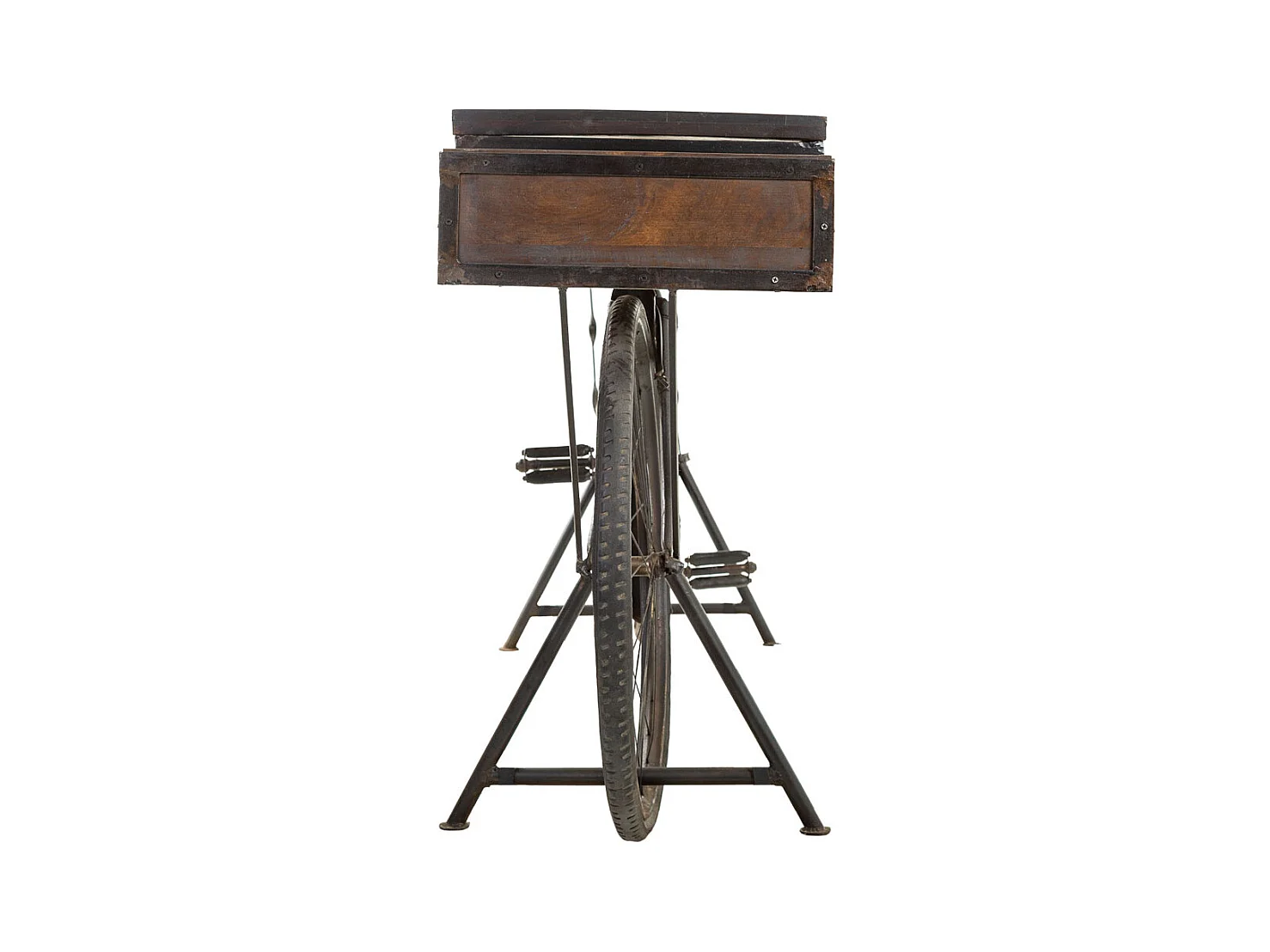 Recibidor bicicleta de madera y metal negro 198x50x90