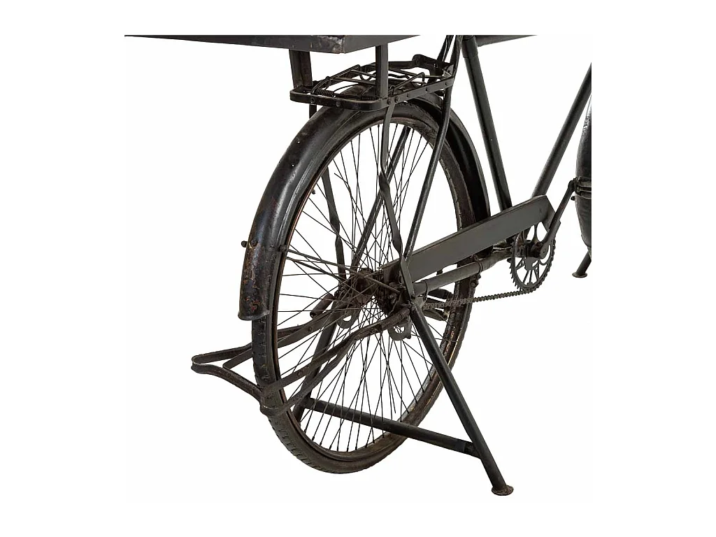 Recibidor bicicleta de madera y metal negro 198x50x90