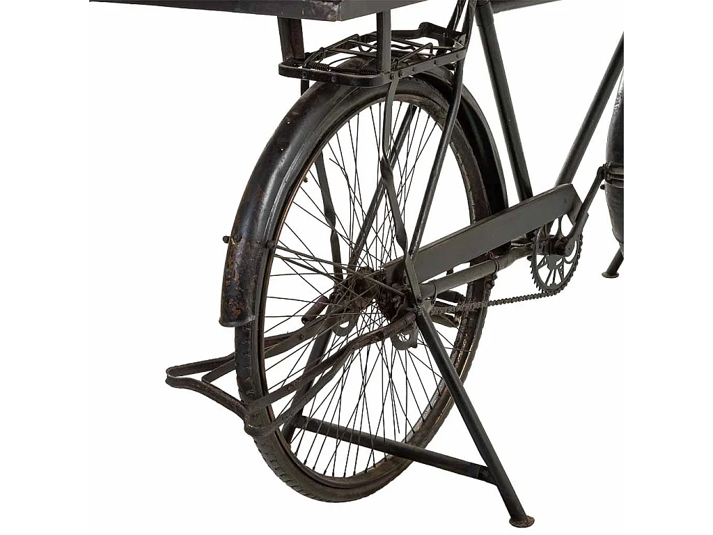 Bicicletário em madeira e metal preto 198x50x90