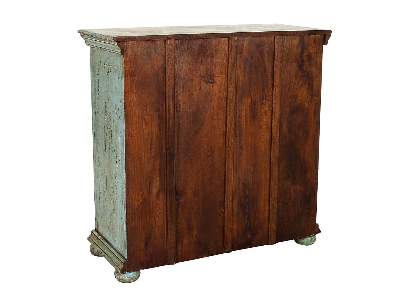 Meuble d'entrée artisanal en bois bleu 90x40x90h cm