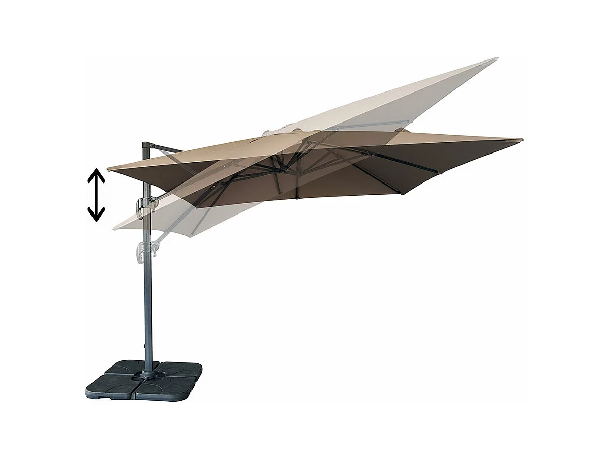 Baza parasol suspendu avec pied, 295x295cm sable.