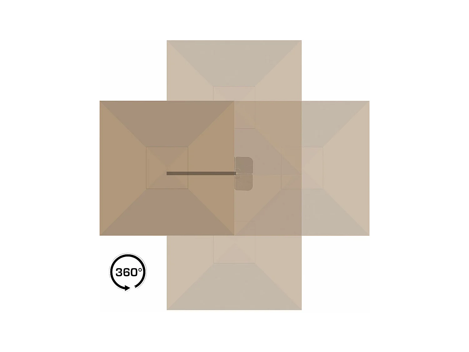 Baza parasol suspendu avec pied, 295x295cm sable.